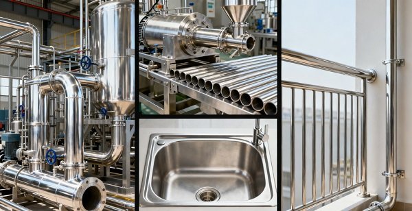 What are the main components of 304 stainless steel pipe and how is it cut?